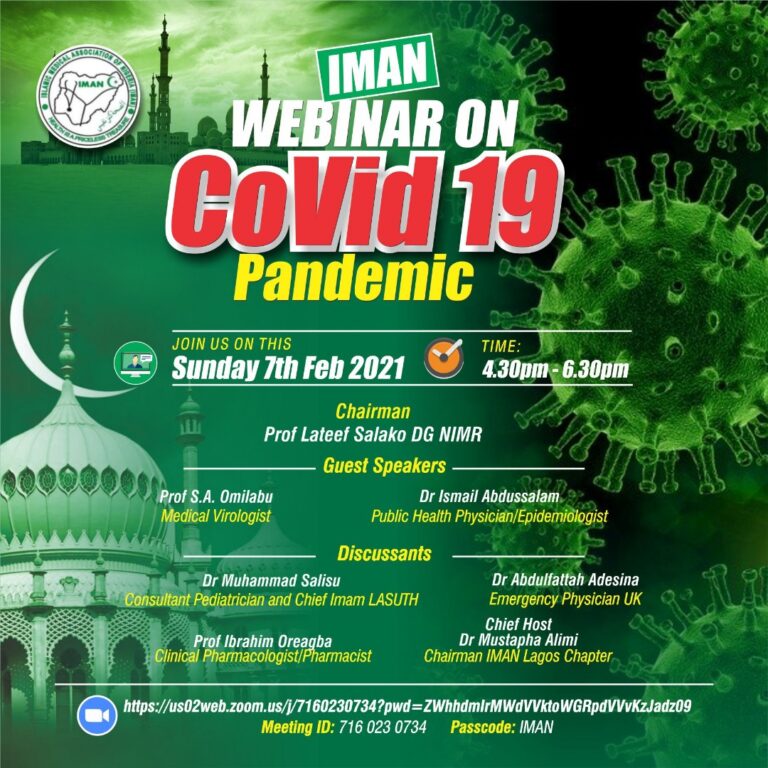 IMAN LAGOS HOLDS WEBINAR ON COVID-19 come February 7th 2021