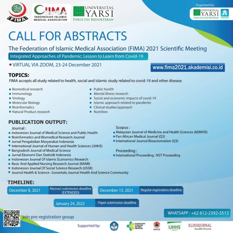 Call for Abstract: FIMA 2021 Scientific Meeting