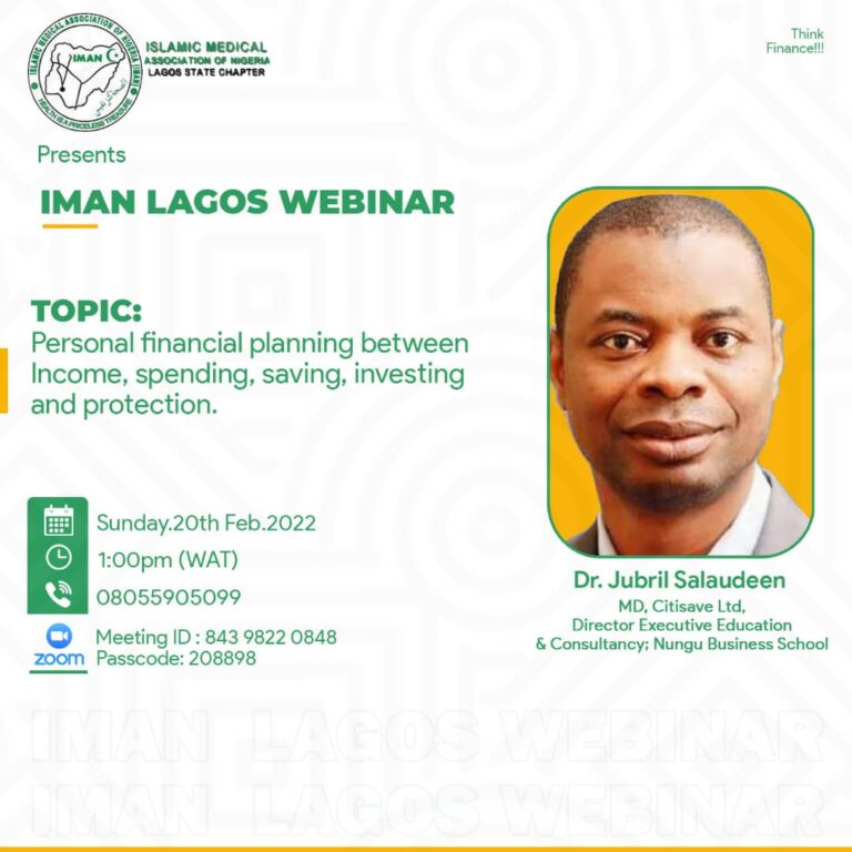 WEBINAR: Personal financial planning between income, spending, saving, investing and protection.