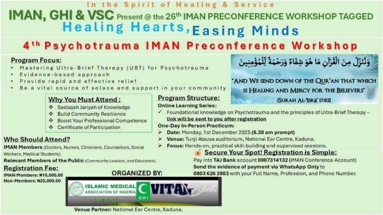 26th IMAN Pre-Conference Workshop: Healing Hearts, Easing Minds